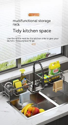Title 5, Kitchen Storage Rack Household Sink Drainage Ba...