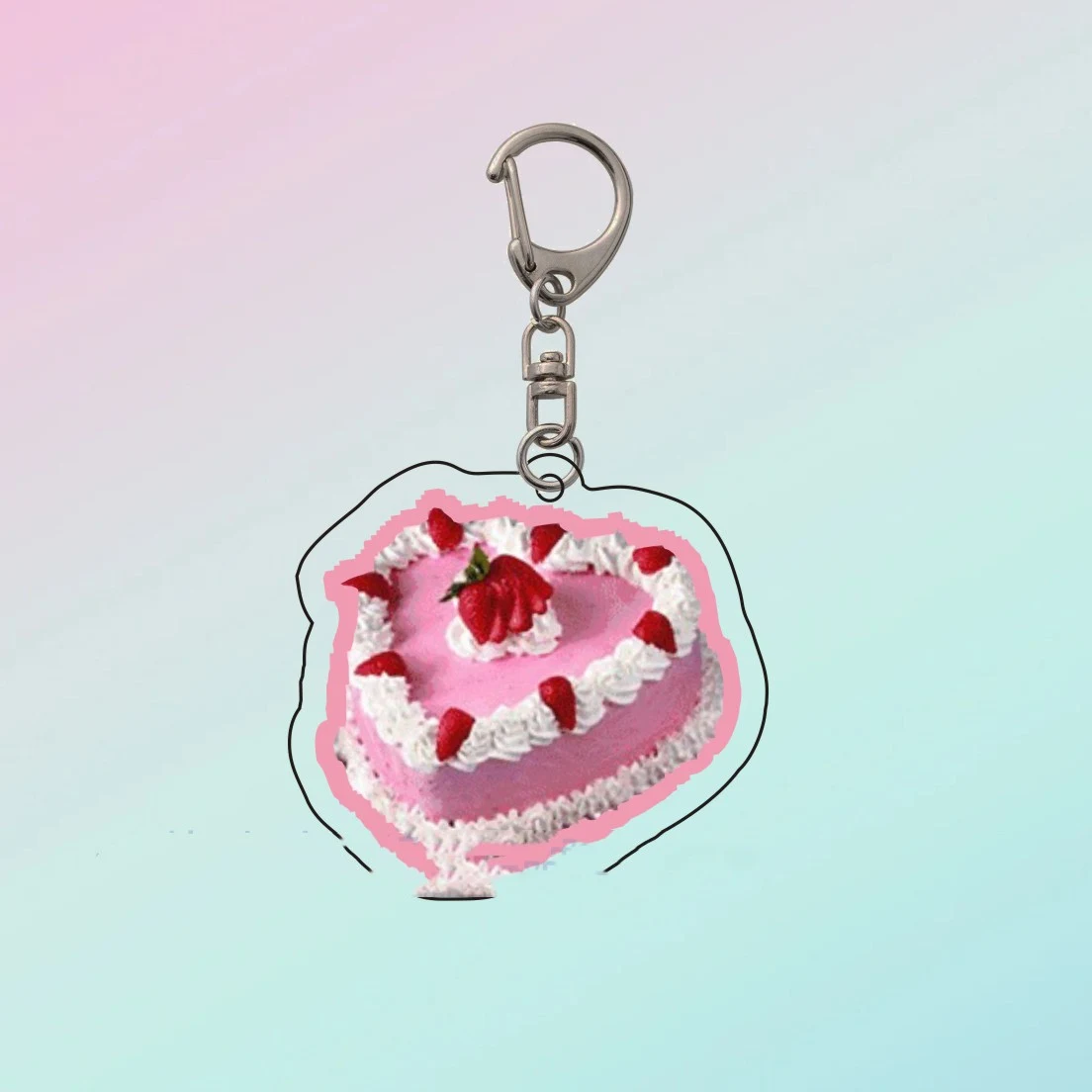 Chaveiro acrílico fofo de bolo de feliz aniversário, presente ideal e lembrança duradoura para celebrar aniversários especiais. — foto 2