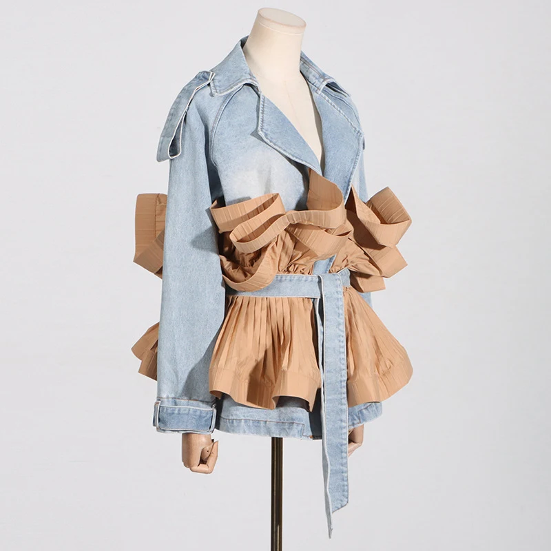 Cappotto da cowboy da donna con design, volant, contrasto, lacci e pizzo. Perfetto per un look chic e alla moda, ogni giorno. — foto 3