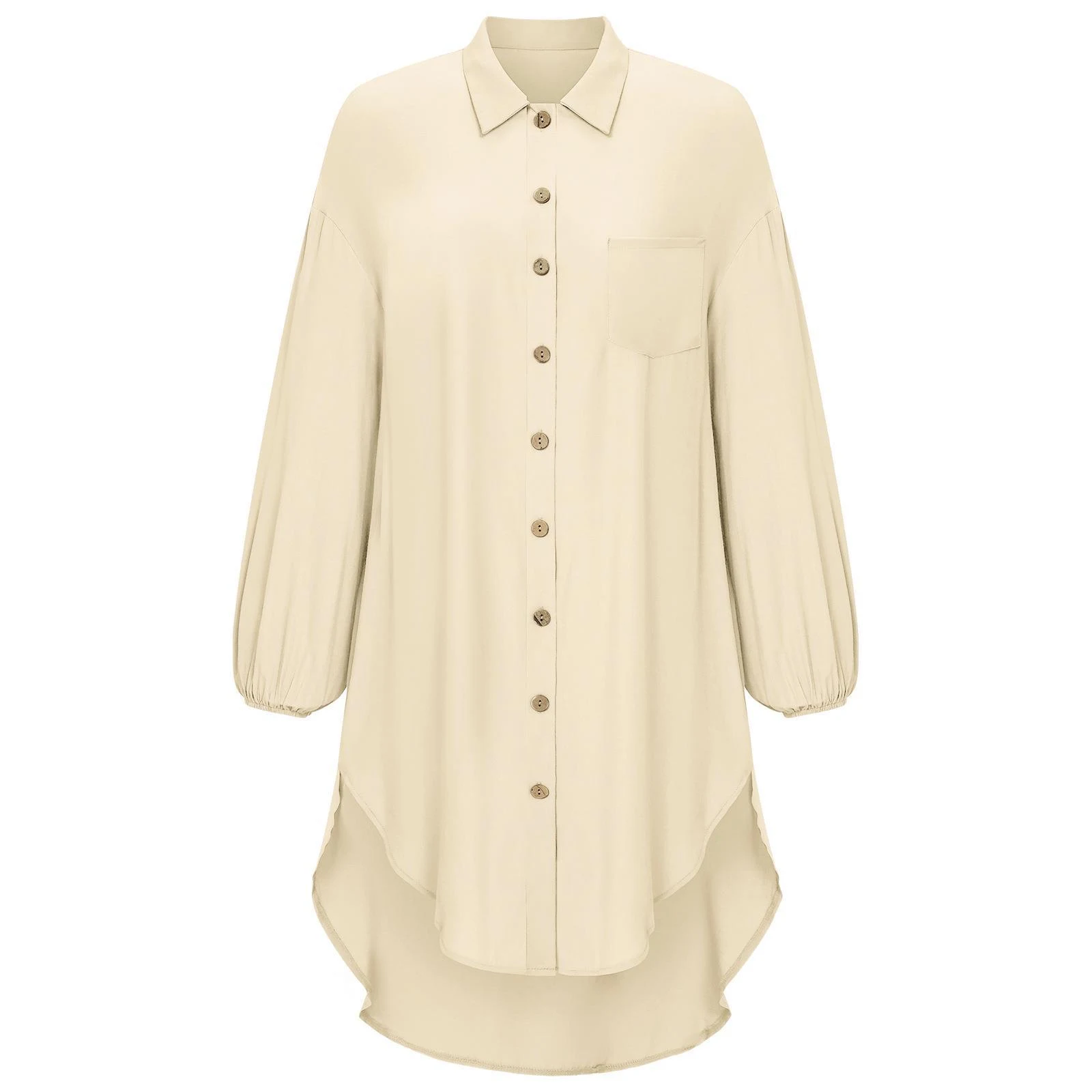 Title 6, Nova camisa feminina casual de cor sólida solta...