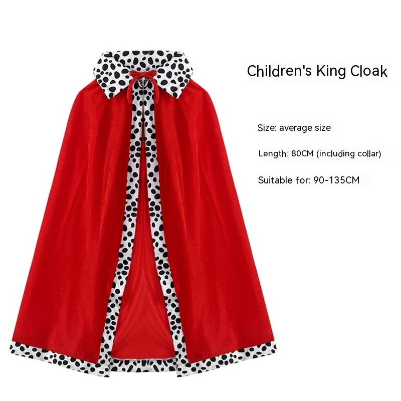 Children's Halloween Cloak King Prince Red for Games Party Performance. Great for costumes and imaginative play and show — photo 4