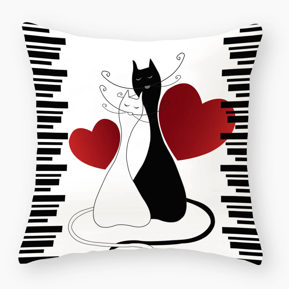 Fronha de pele de pêssego clara com estampa de gato fofo, perfeita para adicionar um toque de charme e conforto ao seu quarto. — foto 14