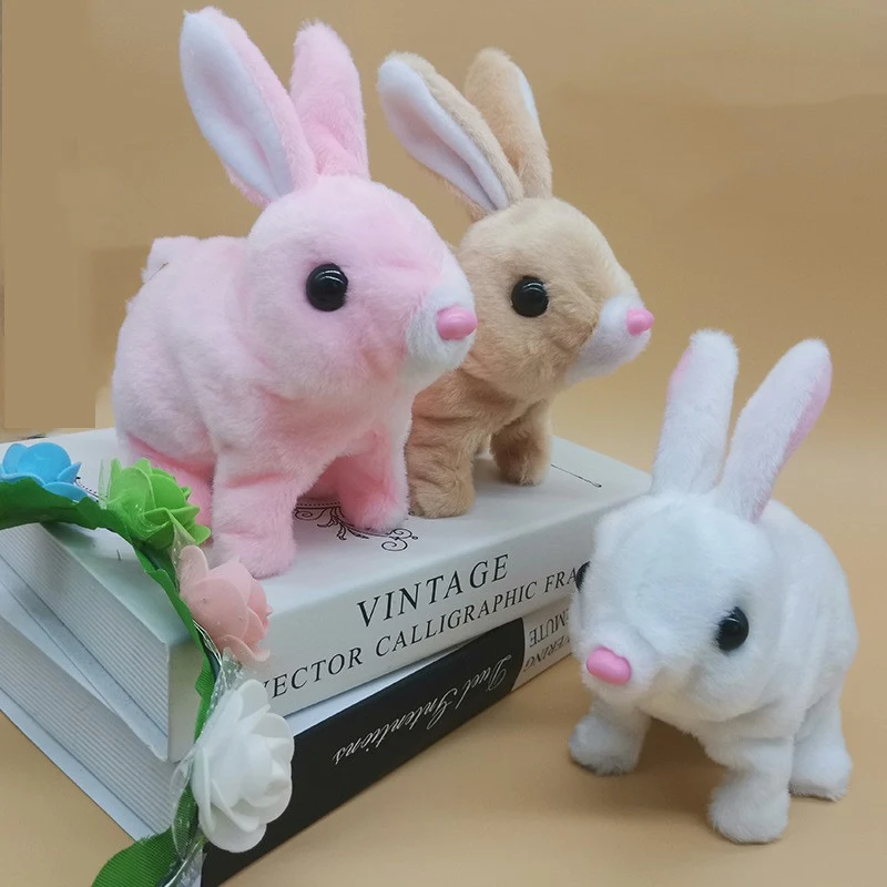 Brinquedo Coelho Branco Elétrico de Pelúcia Simulação Macio e Realista Amigo Interativo Perfeito para Crianças e Apaixonados por Animais — foto 6