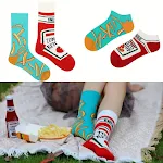 Men's And Women's Asymmetric AB Cartoon Food Illustration Trend Unmatched Color Socks — photo 21