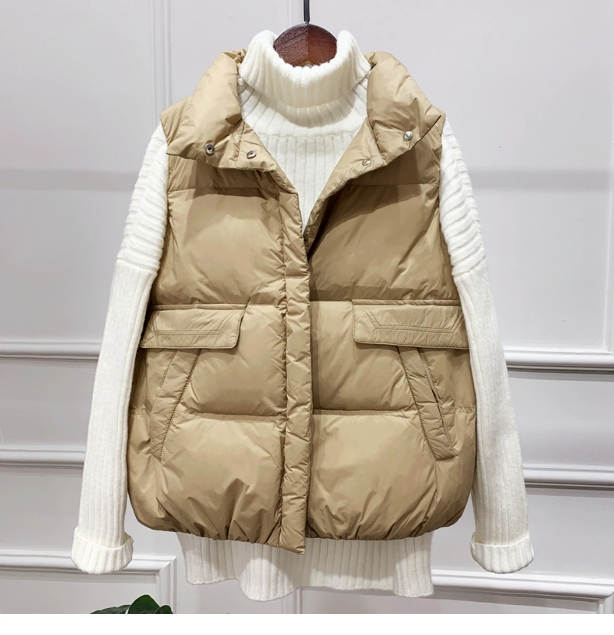 Chaqueta Abajo Mujer Casual Ligera Delgada Chaleco Abrigo Ideal Para la Primavera y el Verano, Cómoda y Versátil. ¡Compra Ahora! — foto 8