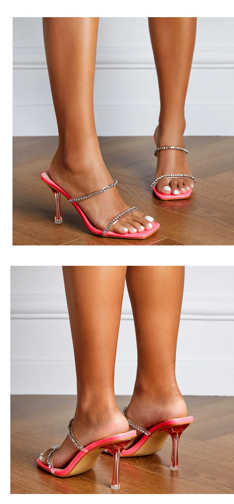 Title 8, Scarpe da donna stile estero, strass trasparent...