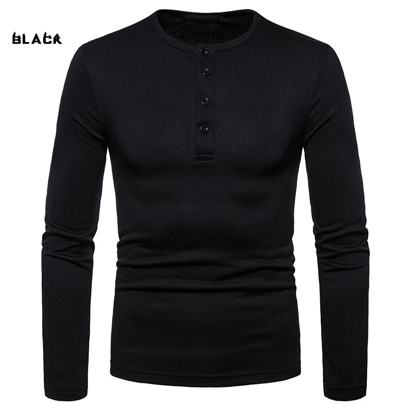 Title 6, Camiseta Henley Plus Velvet Quente Manga Longa ...