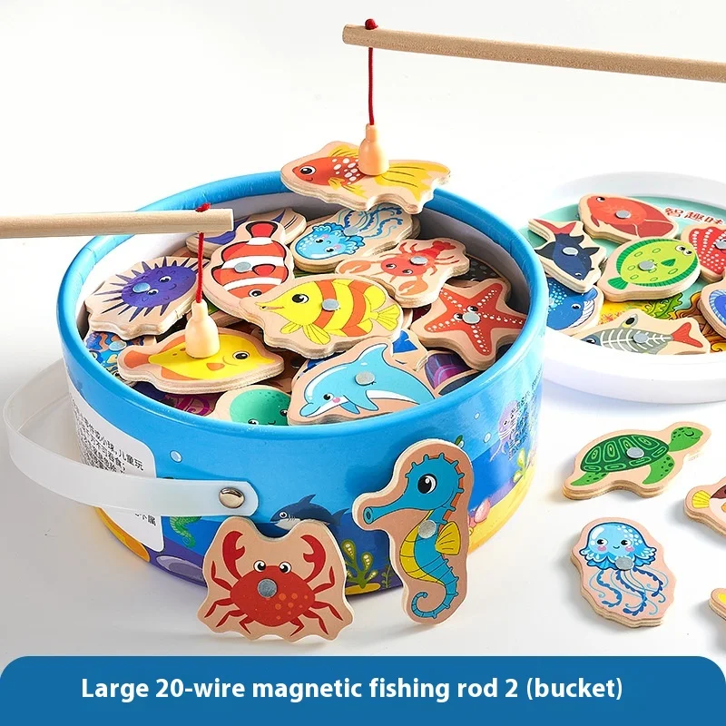 Brinquedos de pesca magnéticos para crianças de 1 a 3 anos, estimulam coordenação motora fina e aprendizado, peixinhos coloridos. — foto 2