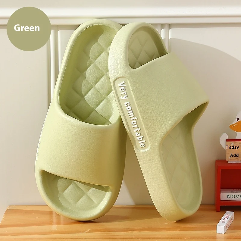 Summer Rhombus Slipper Indoor House Shoes For Men Women Couples Solid Color Non-slip Bathroom Slippers perfect for comfo — photo 5