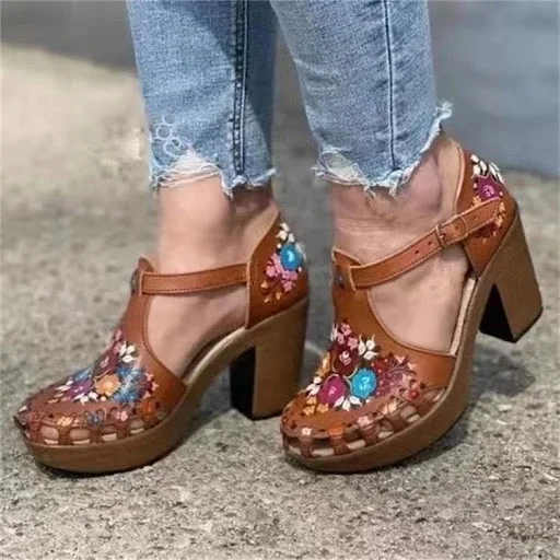 Title 6, New Summer Retro Ladies Thick Heel Sandals Euro...