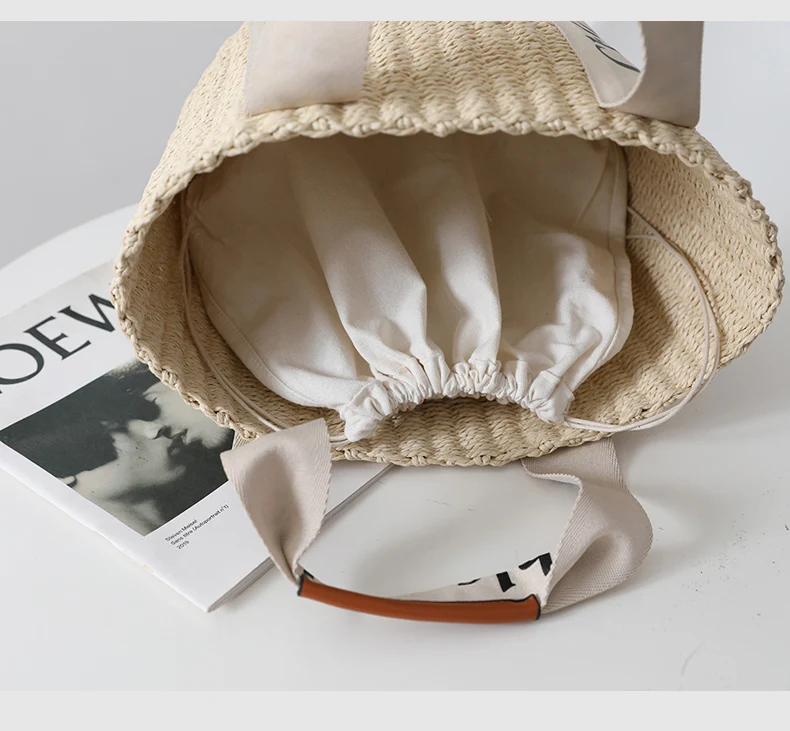 Nova bolsa feminina tipo balde, tecida à mão, elegante e espaçosa, perfeita para uso diário ou casual. Um acessório essencial para mulheres. — foto 5