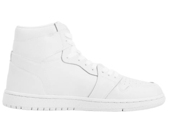 Tênis de basquete branco de cano alto e cadarço customizável. Domine a quadra com conforto, estilo único e personalize a sua jogada. — foto 1
