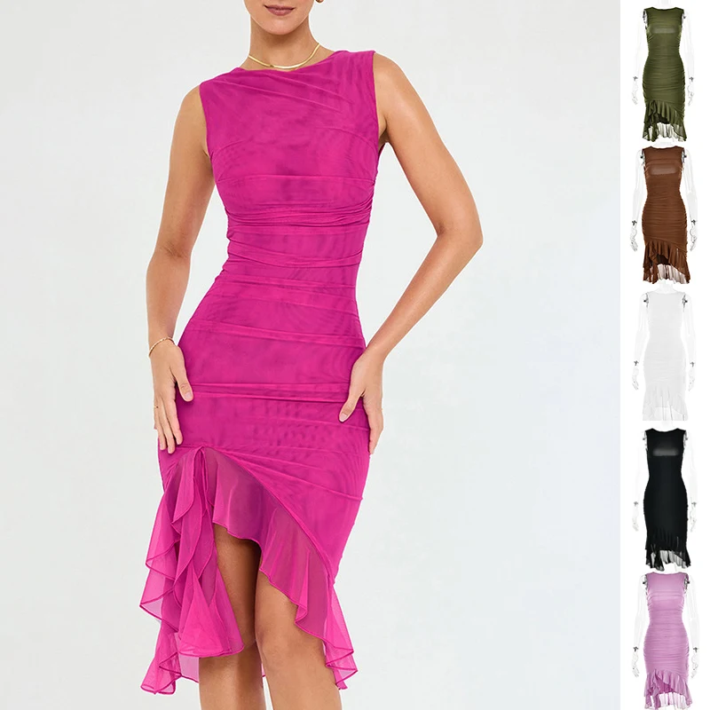 Summer Slim Skinny Sleeveless Dress For Women Fashion Party Club Dresses, stylish and figure-flattering, perfect for sum — photo 18