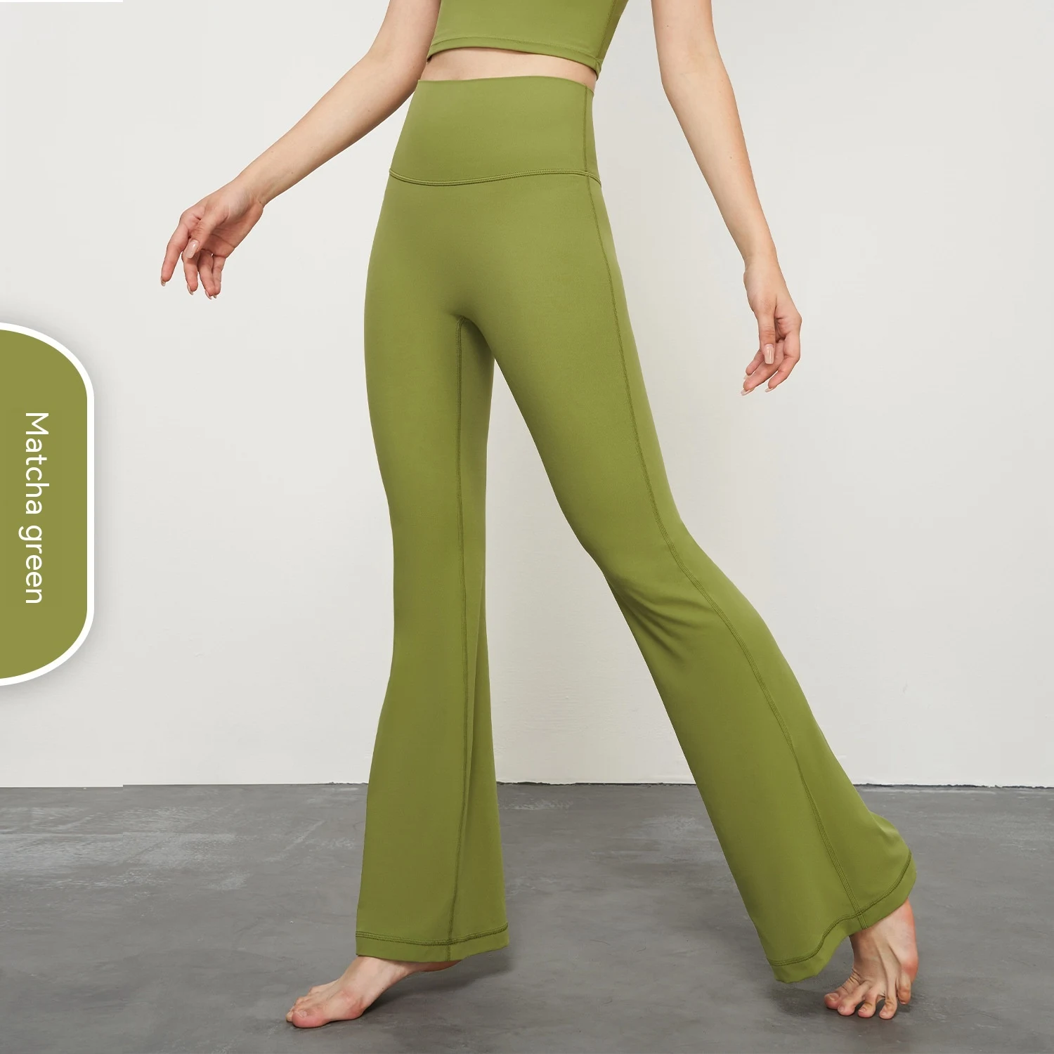 Calças de yoga femininas sem tamanho, boca de sino, cor sólida e casuais. Perfeitas para um look confortável e estiloso em qualquer ocasião. — foto 2