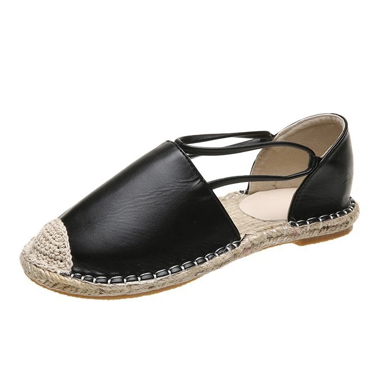 Zapatos Planos de Pescador Redondos de Paja Tejida Transpirables Zapatos Individuales Perfectos para Verano y Comodidad Casual. — foto 3