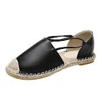 Zapatos Planos de Pescador Redondos de Paja Tejida Transpirables Zapatos Individuales Perfectos para Verano y Comodidad Casual. — foto 3