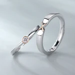 Anel de prata esterlina para casais Moda para ele e ela Design elegante e durável Símbolo do amor e compromisso Presente perfeito Joia — foto 3