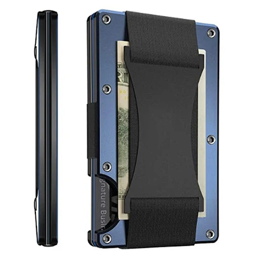 Title 20, Metal Card Wrapped Carbon Fiber Wallet RFID Ant...