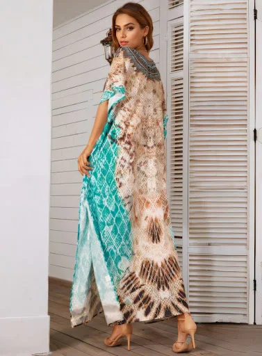 Title 2, Printing Oversized Beach Cover-up Women