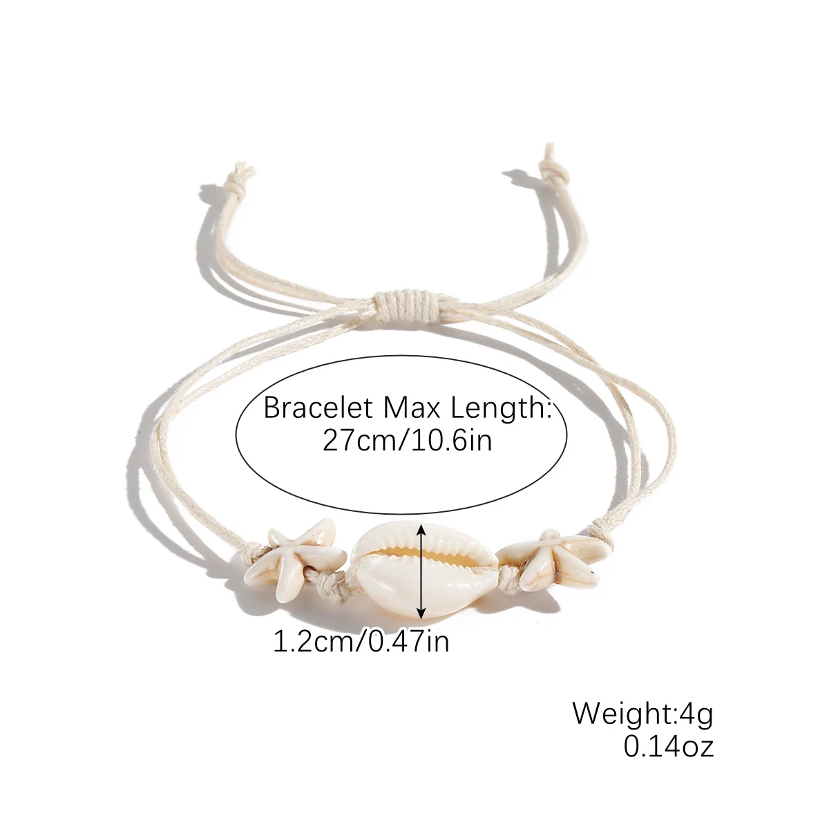 Pulseira Boêmia Tecida à Mão com Nó de Estrela-do-Mar e Concha, um acessório charmoso ideal para o verão e um visual praiano — foto 5