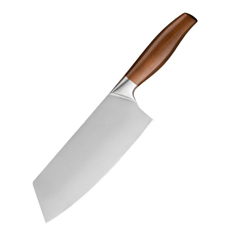Faca de cozinha chef de aço inoxidável, dupla função para corte doméstico, afiada e resistente, ideal para diversas tarefas culinárias. — foto 8