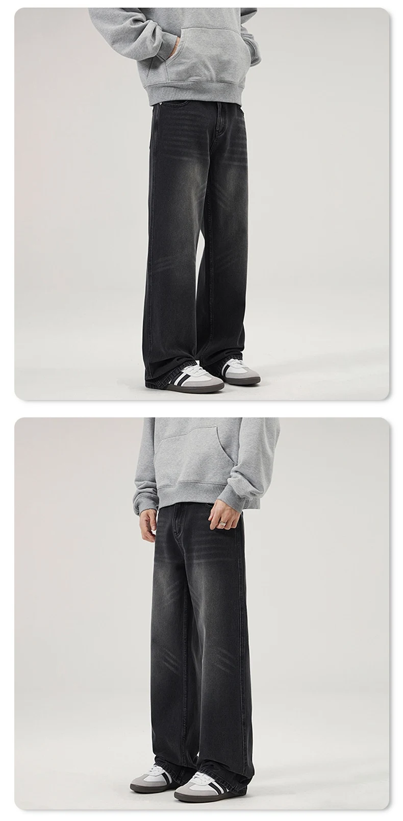 Title 6, Mens Vintage Loose Micro-Flared Jeans Comforta...