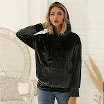 Felpa con cappuccio da donna foderata in pile, calda e confortevole, perfetta per l'inverno e le giornate fredde. — foto 3