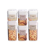 Conjunto de 7 potes plásticos para armazenar alimentos, com tampas herméticas, mantendo seus alimentos frescos e sua cozinha organizada. — foto 5