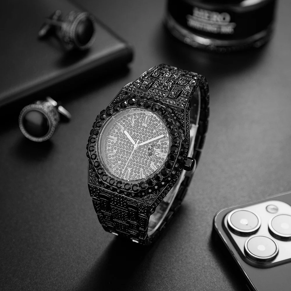 Relógio de quartzo masculino Fashion Starry Diamond. Elegância e precisão no seu pulso, com design estrelado e diamantes. Perfeito para o homem moderno. — foto 8