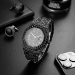 Relógio de quartzo masculino Fashion Starry Diamond. Elegância e precisão no seu pulso, com design estrelado e diamantes. Perfeito para o homem moderno. — foto 8