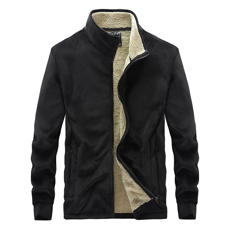Lamb Plus Velvet Thickened Men's Cardigan Stand Collar Jacket. Stay warm and stylish this winter. Comfortable and perfec — photo 1