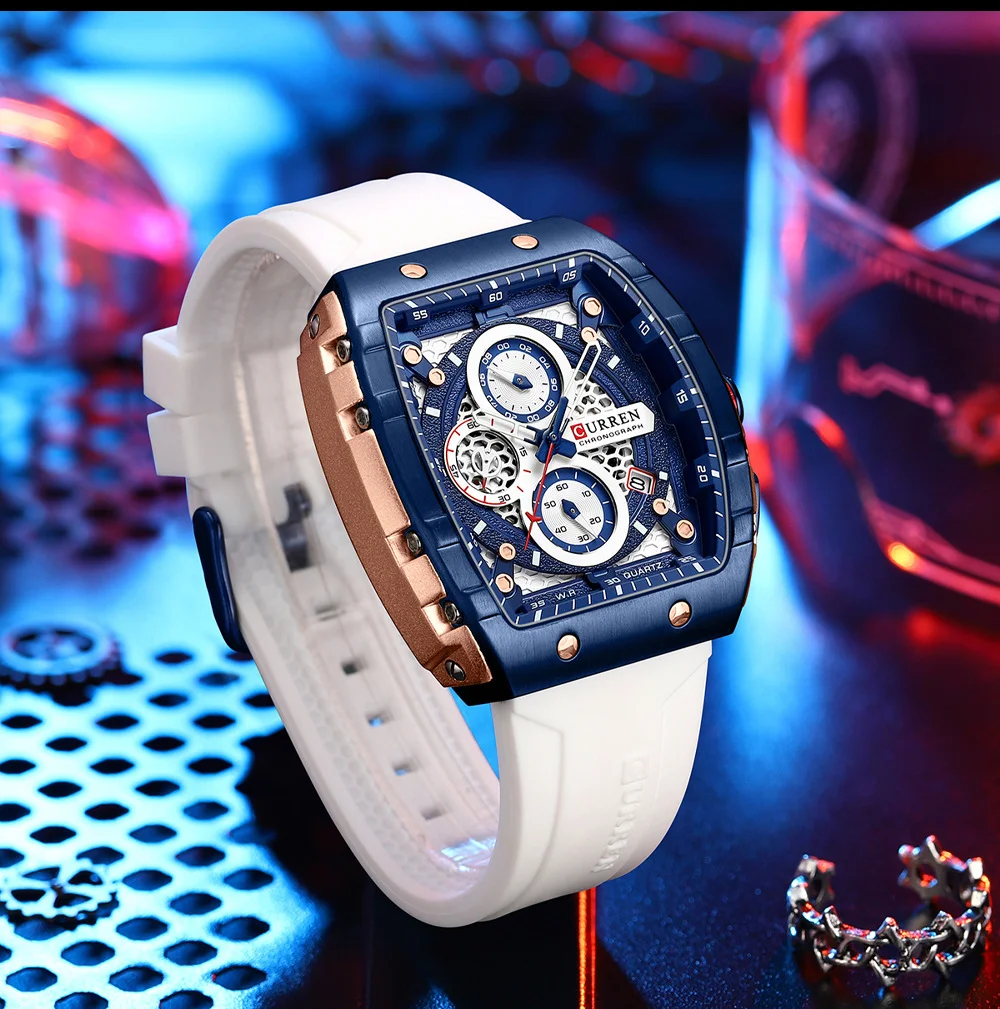 Relógio masculino de seis pinos e quartzo com pulseira de fita. Precisão e elegância para o seu dia a dia. Desfrute de estilo e funcionalidade. — foto 11