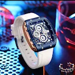 Relógio masculino de seis pinos e quartzo com pulseira de fita. Precisão e elegância para o seu dia a dia. Desfrute de estilo e funcionalidade. — foto 11