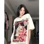 American Creative Loves And Cats Printed Loose Short Sleeve T-shirt — photo 15