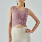 Slim-fit Yoga Vest Top with Chest Pad Female Semi-fixed Cup. Enjoy comfort and support during yoga and workouts. Perfect — photo 3