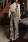 Dames bedrukte geruite losse tuinbroek met wijde pijpen voor herfst en winter. Comfortabel en stijlvol, ideaal voor de koudere dagen. — foto 3