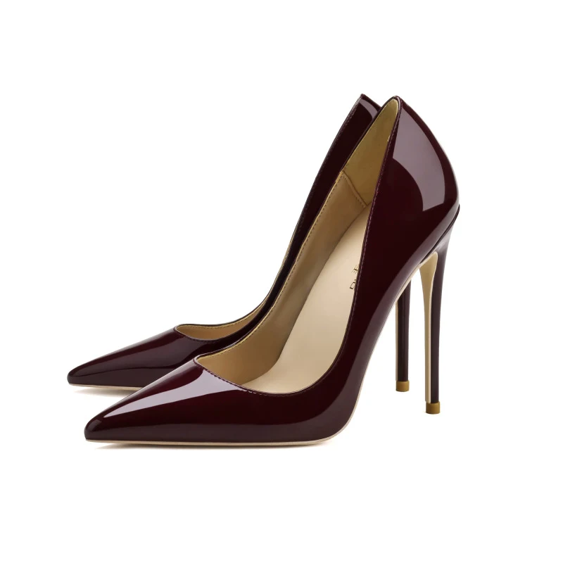 Title 18, Large Size Black Patent Leather Stiletto High H...