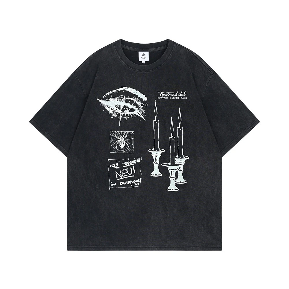 Camiseta manga curta Abstract Dark Spider Web, ideal para um visual moderno e misterioso. Conforto e estilo para qualquer ocasião, perfeita para expressar sua individualidade. — foto 4