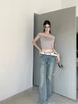Top sin mangas con flores, ajustado, adelgazante, para chica sexy, realza la figura, perfecto para el verano, estilo moderno y juvenil. — foto 13