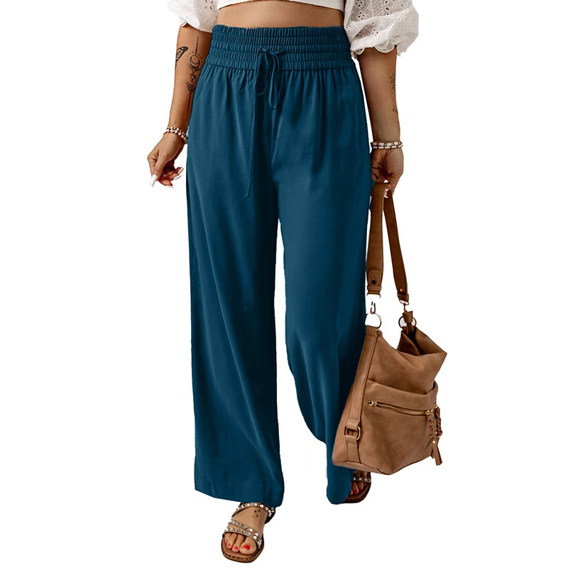 Calças Soltas Femininas de Cor Lisa, Conforto e Estilo para o Dia a Dia. Tecido Leve e Caimento Perfeito. Ideal para um Visual Casual e Moderno. — foto 5