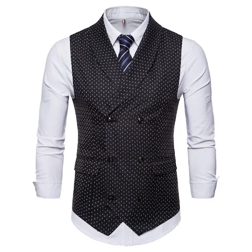 Title 5, Mens polka dot slim waistcoat, a stylish addit...