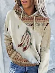 Sudadera con capucha Otoño Invierno con estampado étnico, para un estilo cómodo y abrigado. Perfecta para el clima frío, diseño único. — foto 6