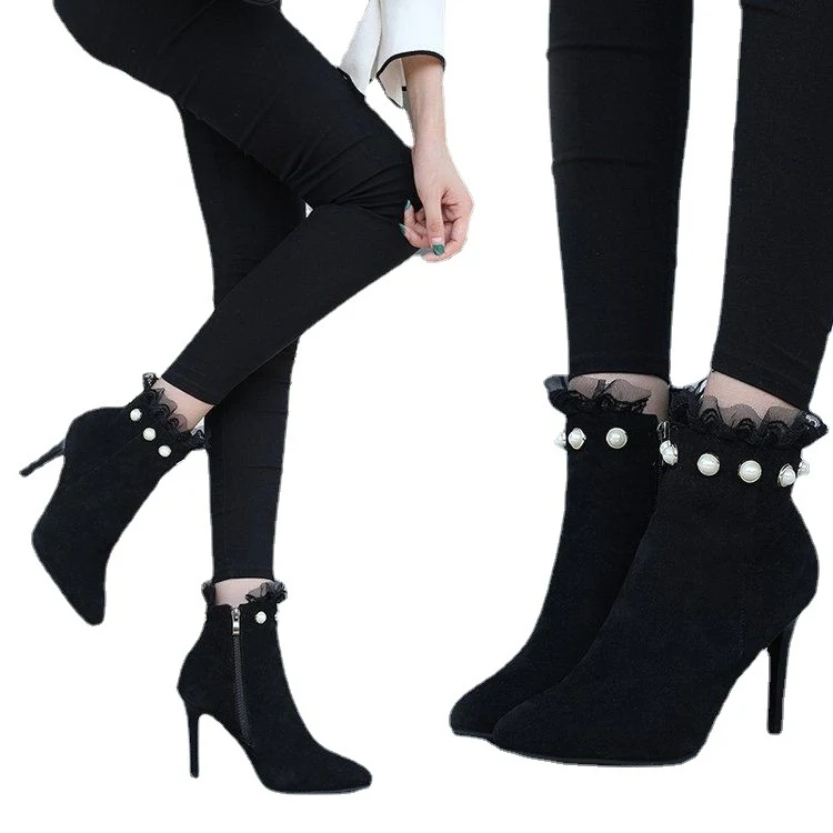Title 3, High-heeled pointed toe and all-match warm wome...
