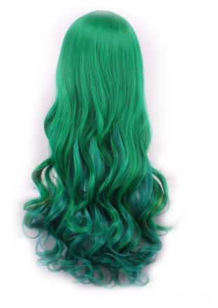 Peruca cosplay multicolor com cabelo cacheado e ondulado. Ideal para visuais vibrantes e transformações divertidas. Cabelo grande e estiloso. — foto 7