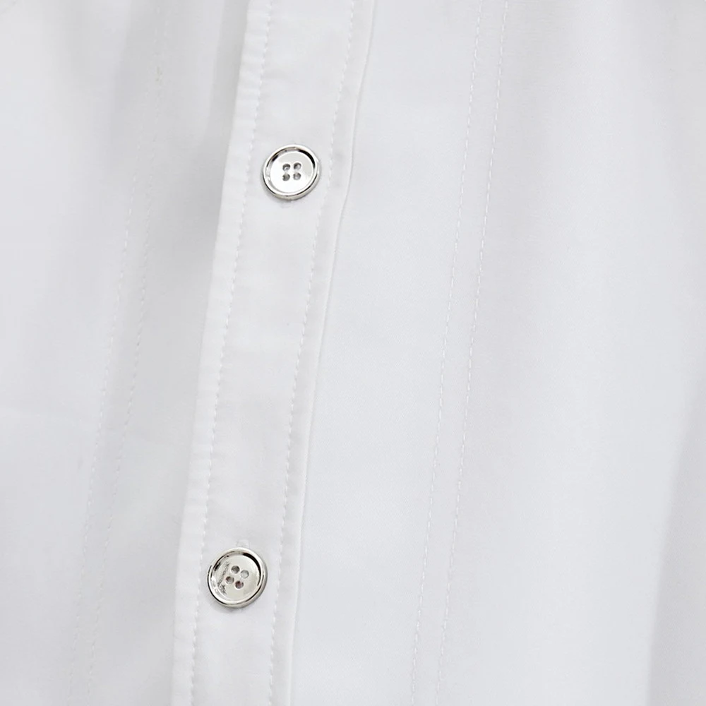 Deconstructed Shoulder Pad White Shirt Jacket Elevate your style with this versatile and modern jacket, perfect for both — photo 3