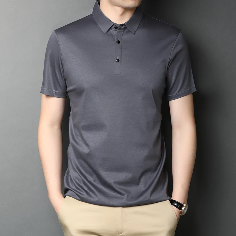 Men's Lapel Casual Fashion Short-sleeved T-shirt. Comfortable and stylish for everyday wear. A versatile top for a relax — photo 5