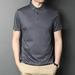Men's Lapel Casual Fashion Short-sleeved T-shirt. Comfortable and stylish for everyday wear. A versatile top for a relax — photo 5