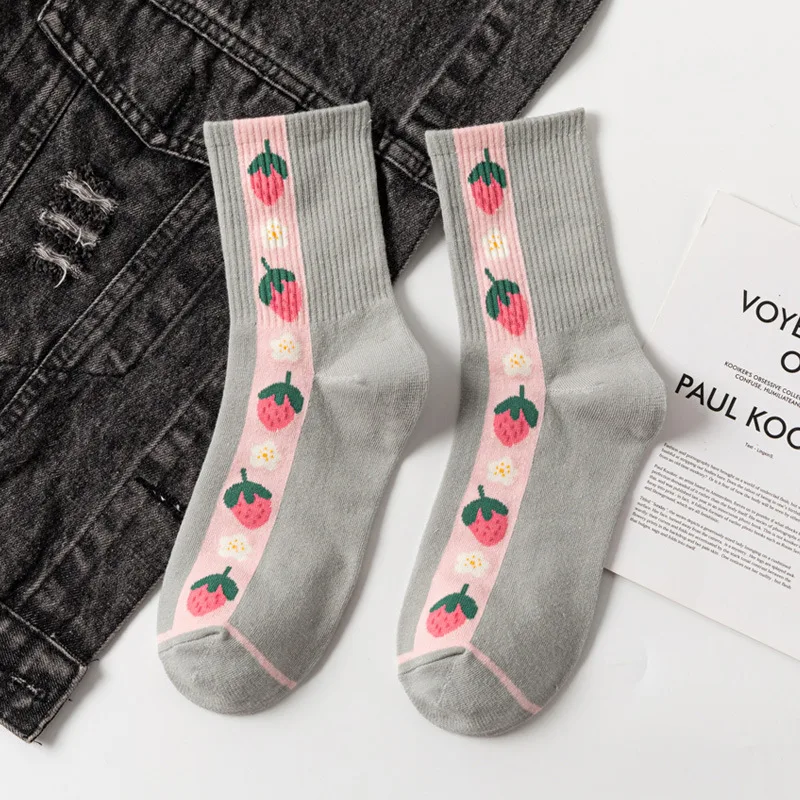 Title 5, Cute pineapple strawberry fruit socks, adding a...