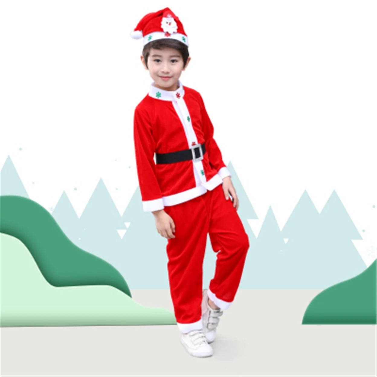 Weihnachtliches Performance-Outfit Feiern Sie Weihnachten mit Stil und Komfort! Der Anzug ist ideal für Weihnachtsveranstaltungen und Auftritte. — foto 1
