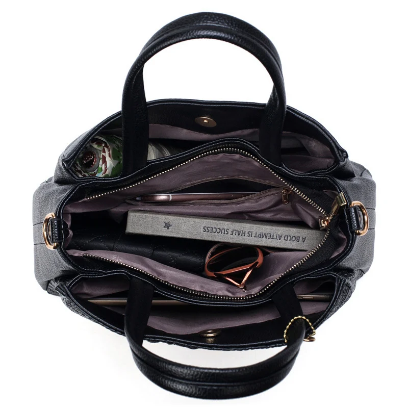 Bolsa diagonal feminina com padrão clássico, ombro único, design simples e grande capacidade, perfeita para o uso diário. — foto 2